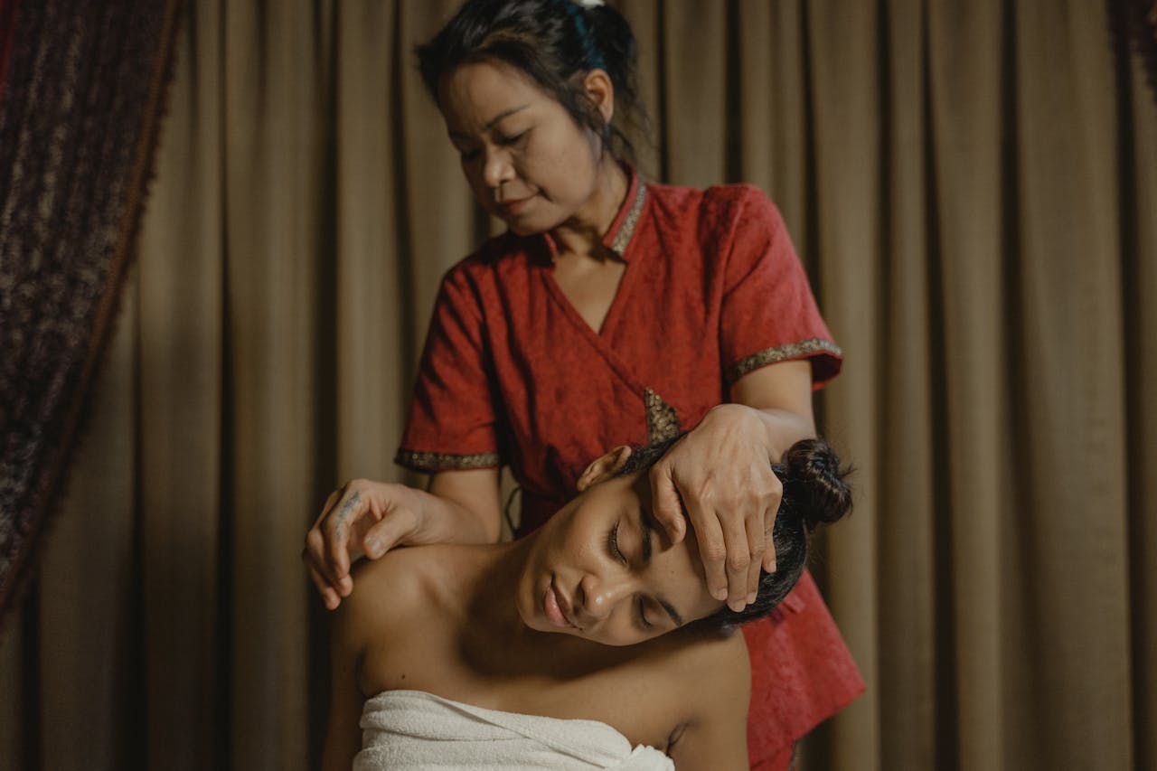 A calming massage session highlighting relaxation and well-being.