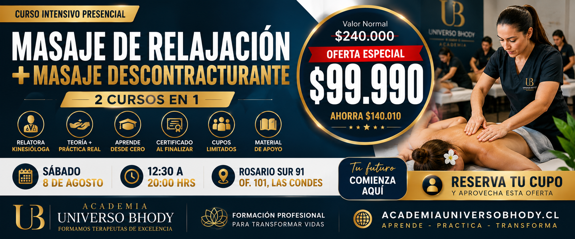 CURSOS MASAJES 8 DE AGOSTO